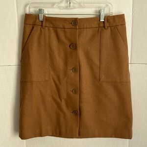 Eddie Bauer women’s lined wool skirt, size T6, camel color